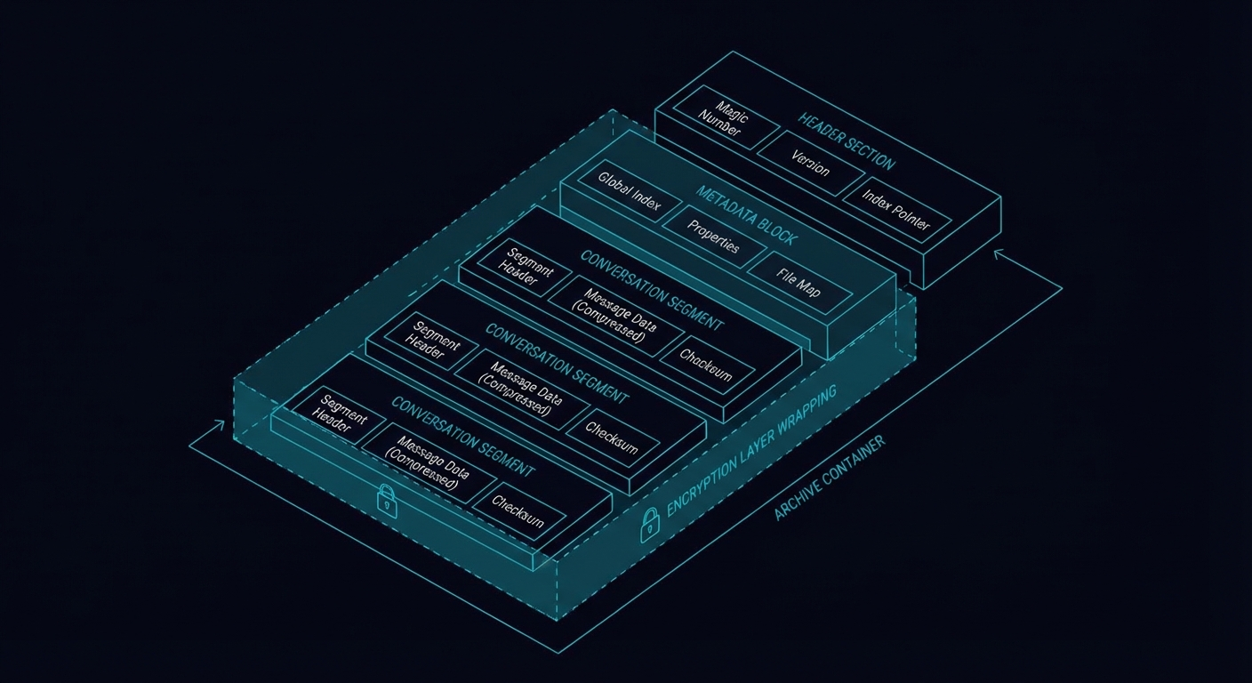 Expanded view of SAF file structure with annotations explaining each section